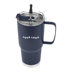 30 oz. Lisbon Stainless Steel Tumbler with Straw