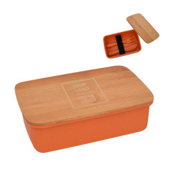 Wheat Lunch Set With Bamboo Lid