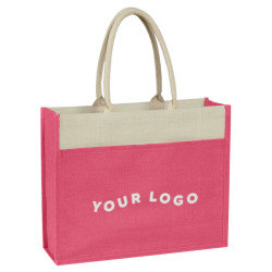 Jute Tote Bag with Front Pocket