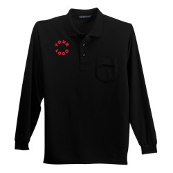 Port Authority® Men's Silk Touch™ Long Sleeve Polo with Pocket