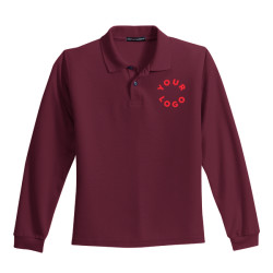 Youth Port Authority® Long Sleeve Silk Touch Polo
