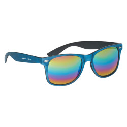 Textured Woodtone Mirrored Sunglasses