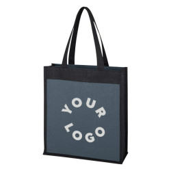 Laminated Jute Tote Bag with Color Panels