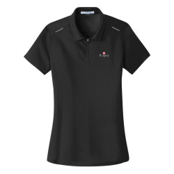 Womens Pinpoint Mesh Zip Polo