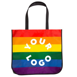 Large Rainbow Laminated Tote Bag