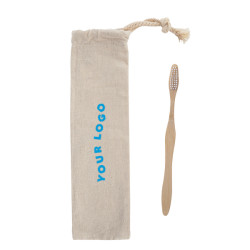 Bamboo Toothbrush in Cotton Pouch