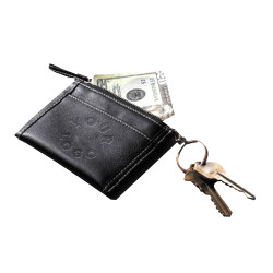 Leather Coin Purse with Keychain