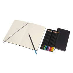 Moleskine® Coloring Kit with Sketchbook and Watercolor Pencils