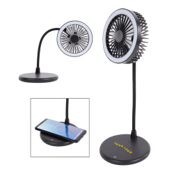 Desktop Fan with Ring Light & Wireless Charger