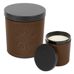 Scented Candle with Leatherette Sleeve