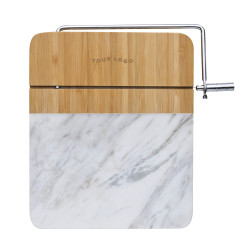 Marble and Bamboo Cheese Cutting Board With Slicer - 24 Hour Production
